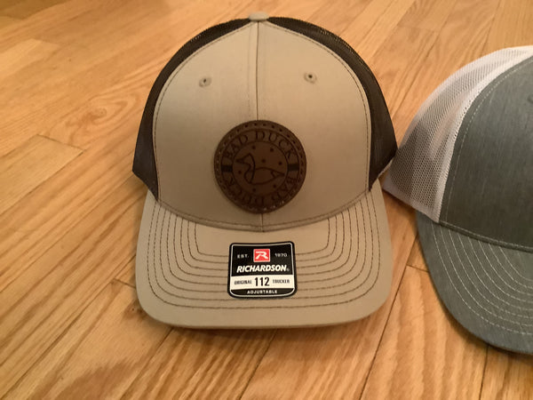 Trucker Hat - Bad Duck Circle Emblem  -  Dark Leather Patch