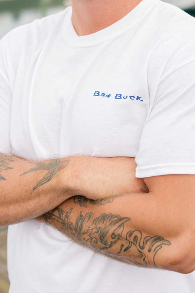 Bad Duck American Flag t-shirt front.